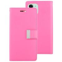 Voor iPhone 11 kwik GOOSPERY RICH DIARY Crazy Horse textuur horizontale Flip lederen draagtas met houder & kaartsleuven & portemonnee (Rose rood) - thumbnail