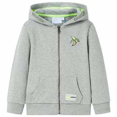 Kindervest met capuchon en rits 128 gemleerd lichtkaki Kindervest met capuchon en rits 128 gemleerd lichtkaki