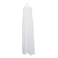 BEACHWAVE viscose crinkle maxi strandjurk met kant wit - thumbnail