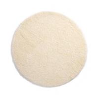 Tapeso Rond hoogpolig vloerkleed shaggy Grand effen - crème - 80 cm - thumbnail