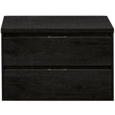 Porto Badmeubelset 90 cm - Black Oak - Wastafelbovenblad Black Oak