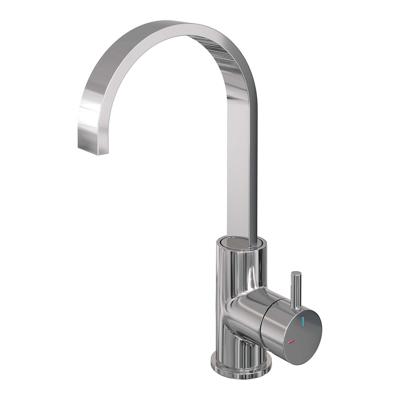 Brauer Chrome Edition Hoge Opbouw Wastafelmengkraan met Draaibare Platte Uitloop Model B Chroom