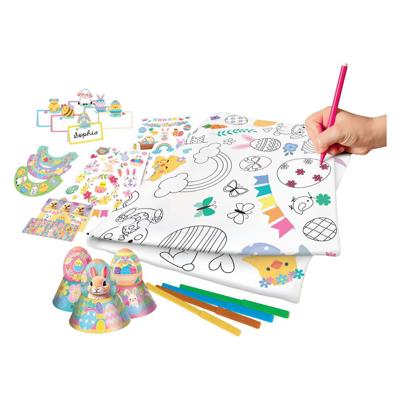 Creative Craft Group Kleur je eigen pasen tafelkleed, eierdopjes en naambordjes
