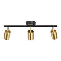 Plafondbar zwart & messing met 3 GU10 fittingen Nordlux Explore 48 cm - thumbnail