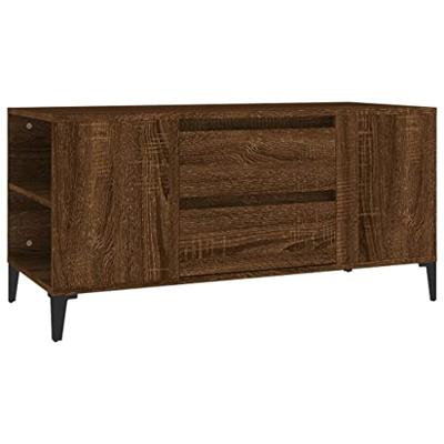 Tv-meubel 102x44,5x50 cm bewerkt hout bruin eikenkleur