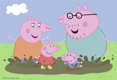 Ravensburger Legpuzzel gelukkige familie peppa pig, 2x24st.