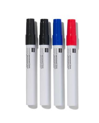 HEMA Merkstiften Permanent Zwart/blauw/rood - 4 Stuks