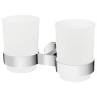 Tandenborstelhouder Haceka Gio Dubbel Glas Met Chroom Haceka - thumbnail