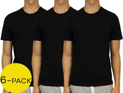 Boss T-shirt ronde hals 6-pack zwart