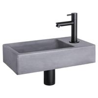 Differnz Differnz Force fonteinset beton donkergrijs - kraan recht mat zwart - thumbnail