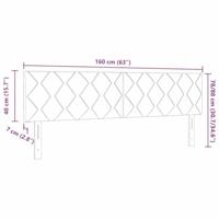Hoofdbord met LED -striplichten Verstelbaar Grijs 160 cm Stof - thumbnail