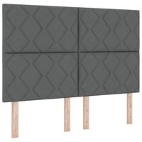 Boxspringbed met matras stof donkergrijs 140x200 cm - thumbnail