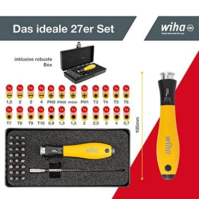 Wiha 7000-EB26ESD 26tlg ESD Wisselklingset 26-delig Plat, Kruiskop Phillips, Binnen-Torx, Inbus - thumbnail