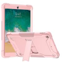 Silicone + PC Shockproof Protective Case with Holder For iPad 9.7 inch (2017/2018)(Rose Gold) - thumbnail