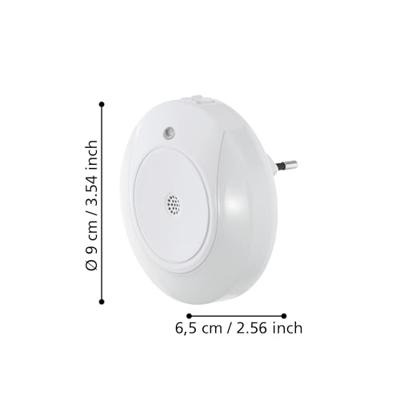 Eglo NachtlampjeTineo 9cm met schemersensor wit - 97934