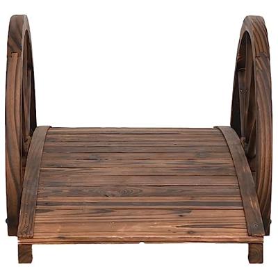 VidaXL Tuinbrug met half wiel 99x50x38 cm massief vurenhout VidaXL Tuinbrug met half wiel 99x50x38 cm massief vurenhout