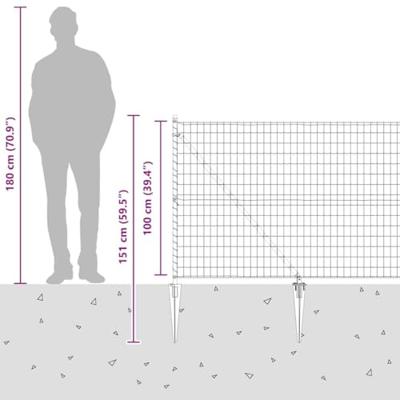 VidaXL Hek met paal groen 1 x 10 m staal en pvc