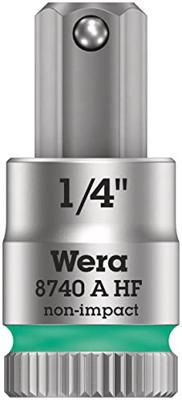 Wera 8740 A HF Binnenzeskant Zyklop Bitdop met 1/4"-aandrijving met vasthoudfunctie, 1/4" - 1 stuk(s) - 05003388001 - thumbnail