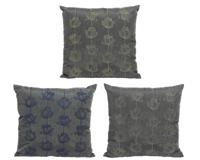 buitenkussen grijs bloem 45x45 assorti - thumbnail