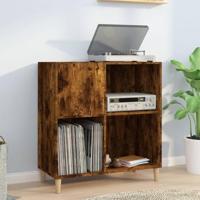 Platenkast 84,5x38x89 cm bewerkt hout gerookt eikenkleurig - thumbnail