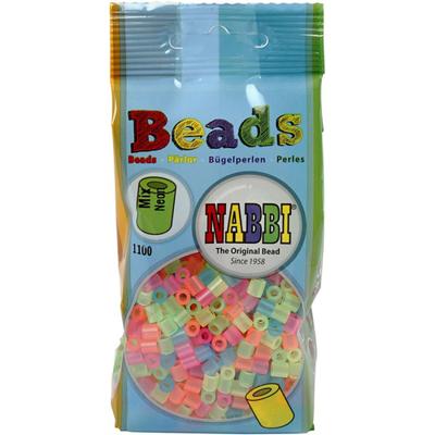 NABBI Strijkkralen, afm 5x5 mm, gatgrootte 2,5 mm, medium, neon kleuren, 1100 div/ 1 doos