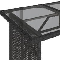 6-delige Loungeset met kussens poly rattan zwart - thumbnail