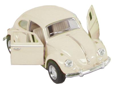 Kinsmart Auto Volkswagen Beetle 1967 Pull-back 1:32 Staal Beige