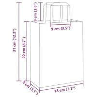 VidaXL Papieren zakken 50 st met hengsels 18x8x22 cm geel - thumbnail