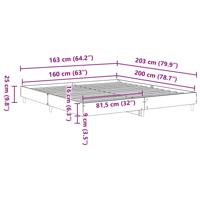 Bedframe zonder matras spaanplaat artisanaal eikenkleurig - thumbnail