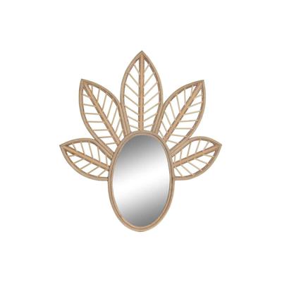 Wandspiegel DKD Home Decor Bruin Natuurlijk Tropisch Blad van een plant 60 x 2 x 67 cm