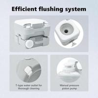 VidaXL Camping toilet grijs en wit 41,5 x 36,5 x 30 cm polyetheen - thumbnail