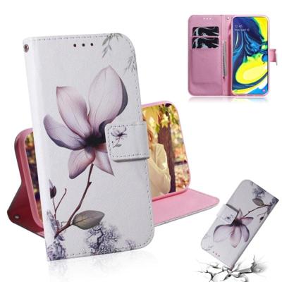 Schilderij patroon gekleurde tekening horizontale Flip lederen draagtas met houder & kaartsleuven & portemonnee voor Galaxy M40/A60 (Magnolia)