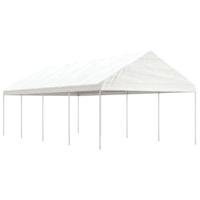 Prieel met dak 8,92x4,08x3,22 m polyetheen wit - thumbnail