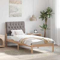 Bedframe met Gevoerd Hoofdgedeelte Bruin 75 x 190 cm - thumbnail