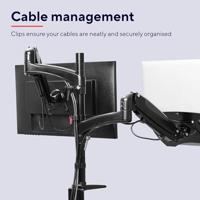 Trust Mara monitorarm, dubbele arm met 1 laptoparm, zwart - thumbnail