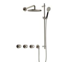 Hotbath Cobber IBSW70 Regendoucheset inbouw - 38.5cm wandarm - 20cm ronde hoofddouche - 3 standen handdouche - glijstang - Geborsteld nikkel IBSW70GN17 - thumbnail
