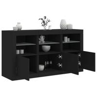 Dressoir met LED-verlichting 123x37x67 cm zwart - thumbnail