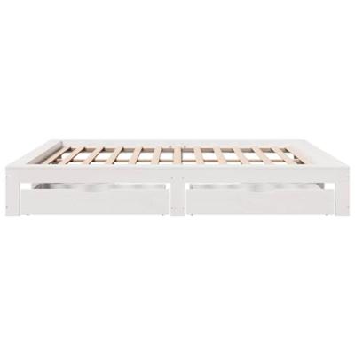 Bedframe zonder matras massief grenenhout wit 200x200 cm