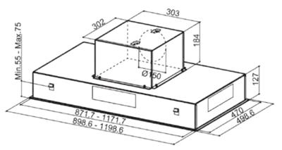 Conventionele Afzuigkap Mepamsa Cielo 740 m³/h 90cm Inox LED Staal