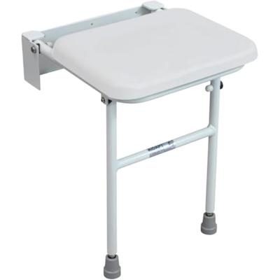Douchezitting Solo opklapbaar met poten | Douchestoel wandmontage | Maximaal gebruikersgewicht 160 kg | Zachte zitting | Douchezitje | Kleur: Wit