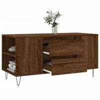 Salontafel 102x44,5x50 cm bewerkt hout bruineikenkleurig - thumbnail