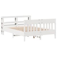 Bedframe zonder matras massief grenenhout wit 120x190 cm - thumbnail