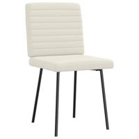 Eetkamerstoelen 2 st fluweel crmekleurig - thumbnail