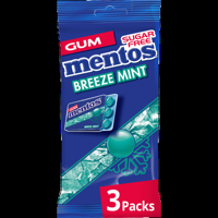 Mentos Gum Breeze Mint Suikervrij Blister 3pack bij Jumbo - thumbnail