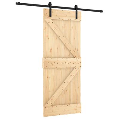 Schuifdeur met beslag 85x210 cm massief grenenhout