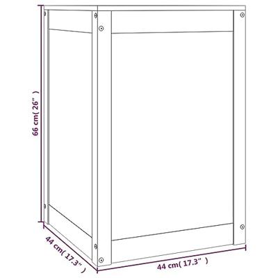 VidaXL Wasmand 44x44x66 cm massief grenenhout wit