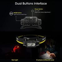 NiteCore NU40 Hoofdlamp LED werkt op een accu 1000 lm - thumbnail