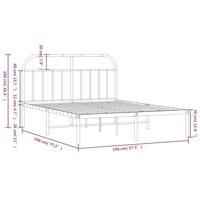 Bedframe met hoofdbord metaal zwart 140x190 cm - thumbnail