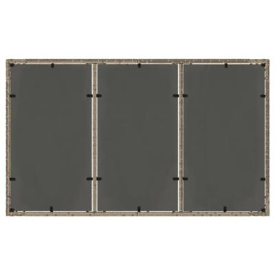 Tuintafel met glazen blad 150x90x75 cm poly rattan grijs
