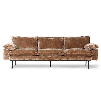 HKliving Retro Sofa 4-zitsbank - Velvet Corduroy - Aged Gold